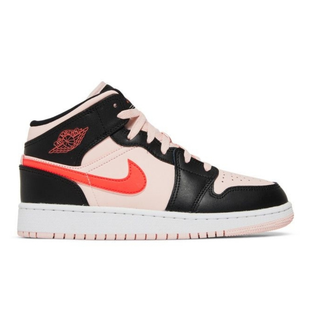 New Air Jordan 1 Mid 'Black Pink Crimson' Women's 8 Youth's 6.5 Sku 554725 604